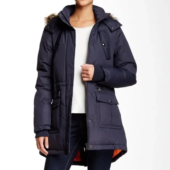 Sam Edelman Jackets Coats Womens Sam Edelman Navy Faux Fur